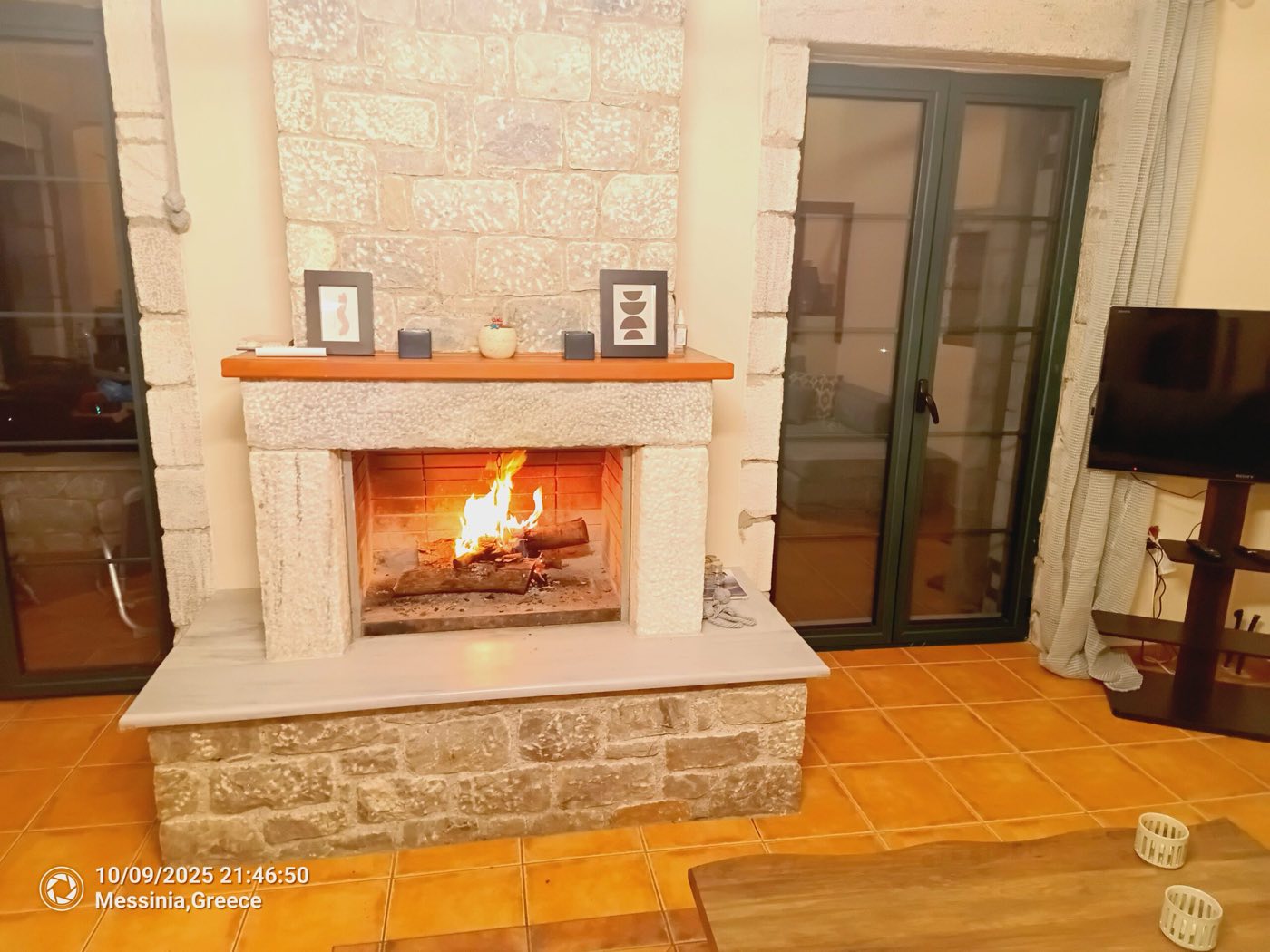 Fireplace in the living room